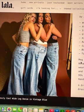 Dressed in LALA Vintage Blue Wide Leg Jeans
